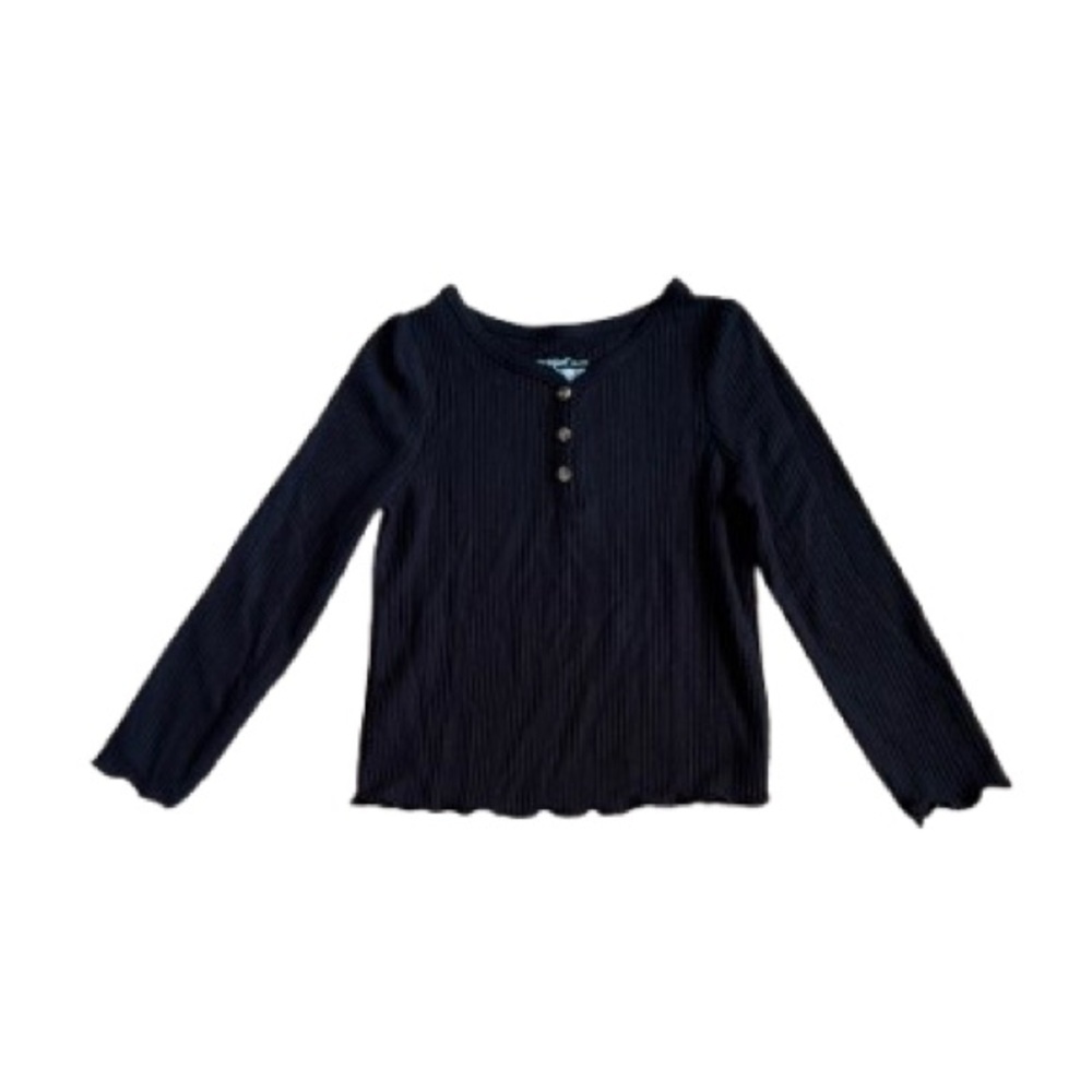 206 NWT Cat & Jack‎ Girl’s Long Sleeve Knit Henley Top - Size: XS (4/5)